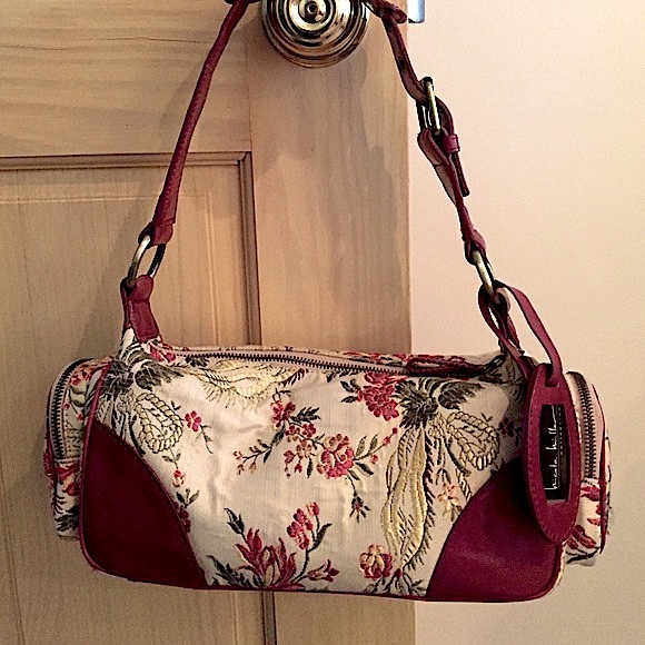 Nicole Miller Leather & Fabric Handbag